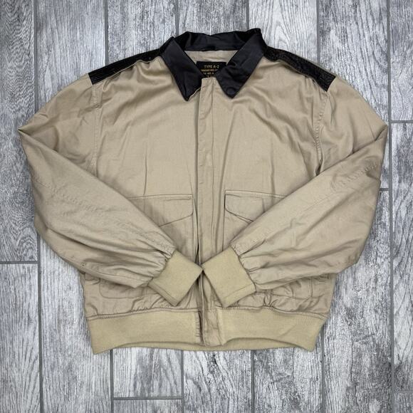 Schott Bros Jacket Type A-2 Military Style Bomber‎ Flight Leather Collar XL EUC - Picture 1 of 14